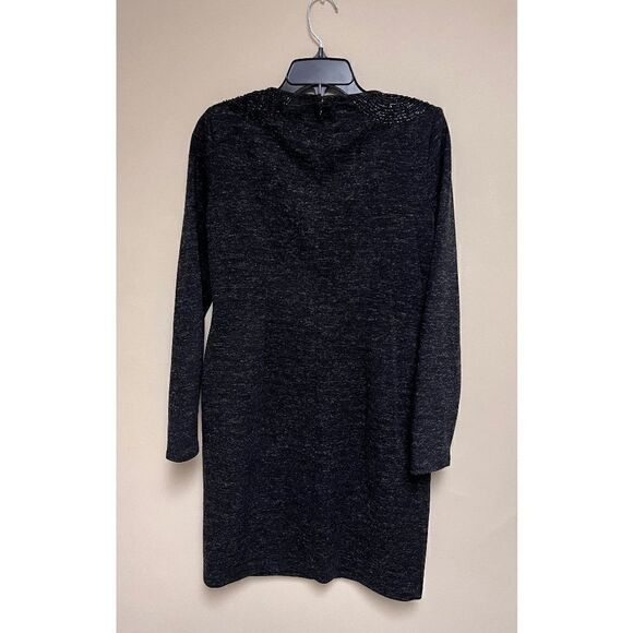 Adrienne Vittadini Womens Tunic Long Sleeve Mini Dress Black Mable Sz 8 - Picture 2 of 9